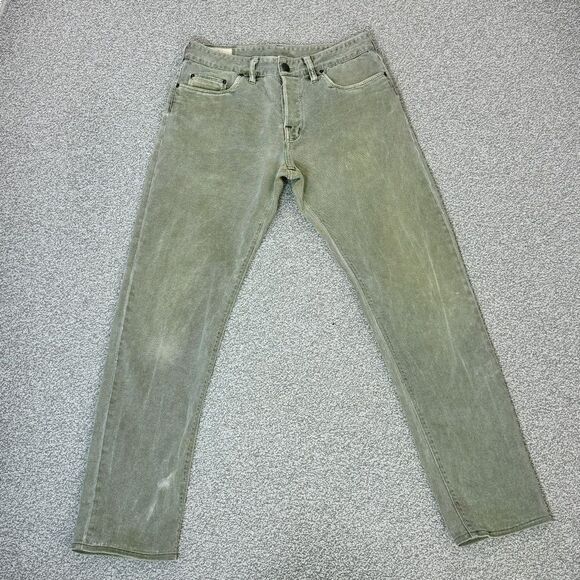 Shockoe Atelier Slim Earthwood Button Fly Jeans Khaki Green Gray 29 - Picture 3 of 11